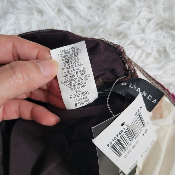 NWT La Blanca Brown Floral 2-Piece Tankini Set - Size 10 - Picture 7 of 13